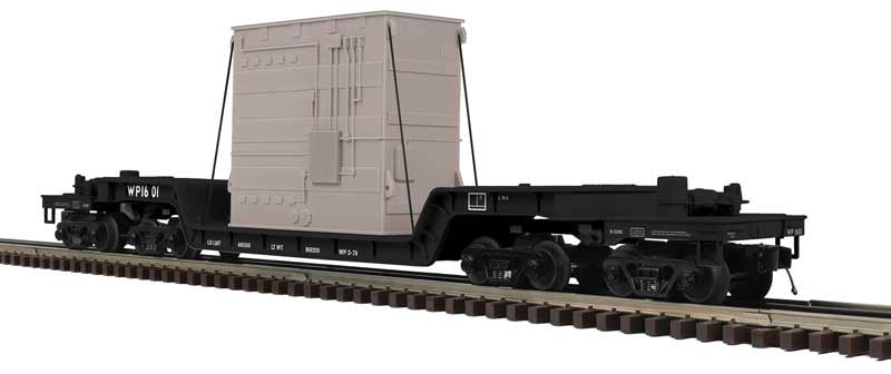 Atlas O 75' Depressed-Center Flatcar w/Transformer - 3-Rail - Ready to Run - Premier -- Western Pacific (black) #1601
