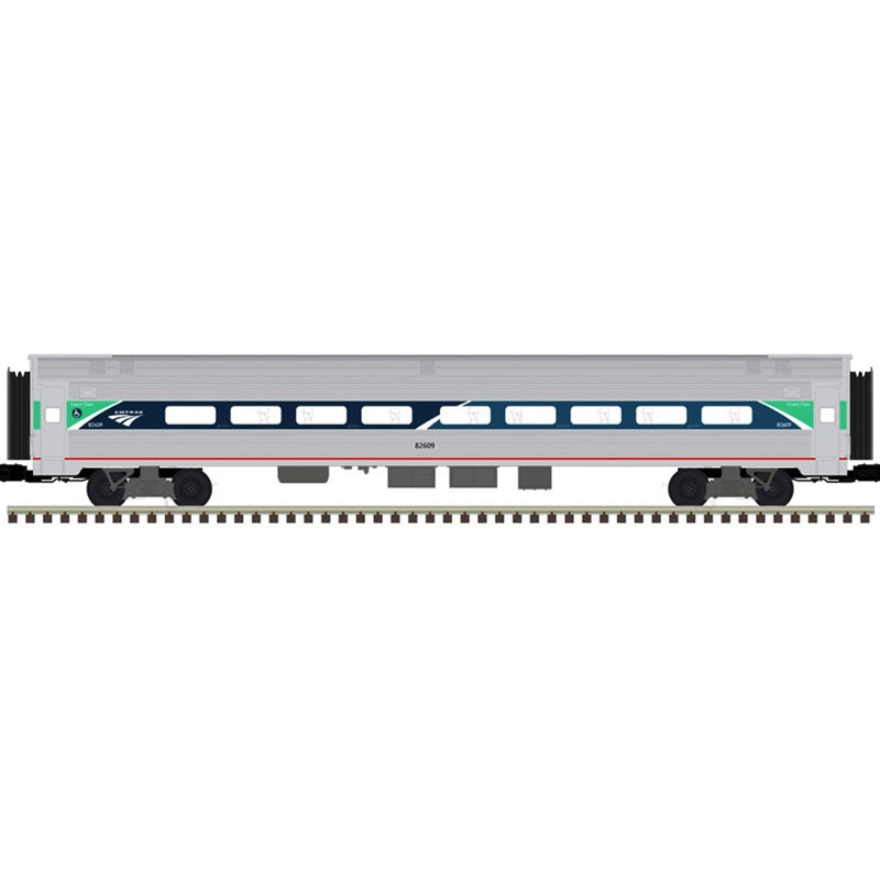Atlas Premier (3-Rail) O Amfleet Passenger Car 4 Pack - Amtrak Phase VII includes: Coach 82609, 82767, 81545; Cafe 43381