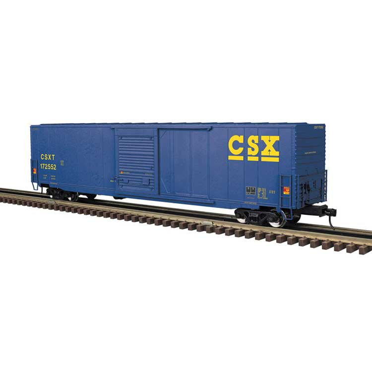 Atlas O ACF 60' Single-Door Auto Parts Boxcar - 3-Rail - Ready to Run - Premier -- CSX (blue, yellow) #172555