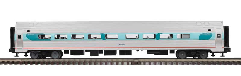 Atlas O Amfleet(R) 3 Coaches & Cafe - 3-Rail - Ready to Run - Premier -- Amtrak (Phase V, silver, blue) - ATO3007092