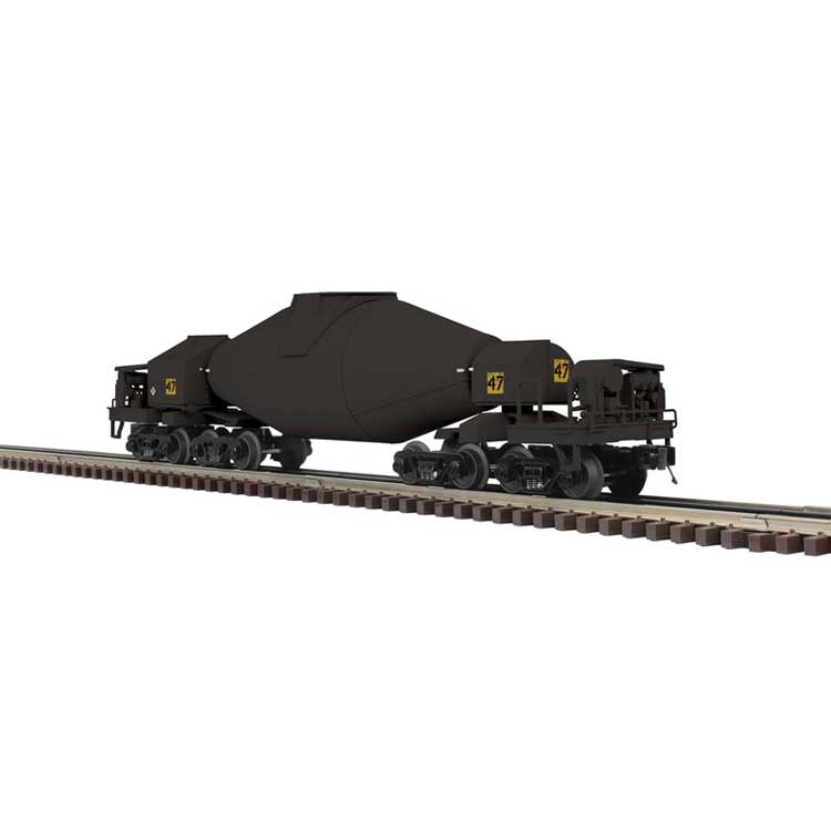 Atlas O 8-Axle Hot Metal "Torpedo" Car w/Flickering Load - 3-Rail - Premier -- Painted, Numbered (black) #47