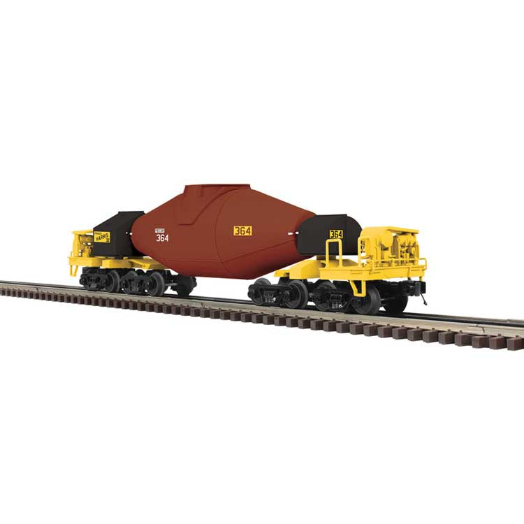 Atlas O 8-Axle Hot Metal "Torpedo" Car w/Flickering Load - 3-Rail - Premier -- United States Steel (Boxcar Red, black, yellow) #364