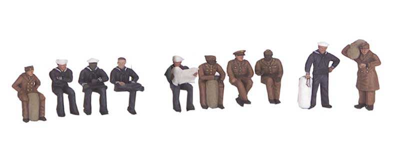 Atlas O Madison Heavyweight Figure Set - Premier -- Army-Navy Set #4 pkg(12) - ATO3009953