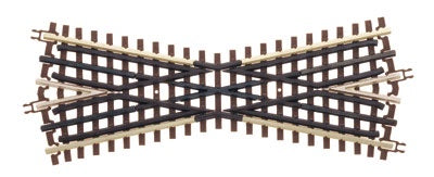 Atlas O Atlas O 21st Century Track System(TM) Nickel Silver Rail w/Brown Ties - 3-Rail -- 22-1/2 Degree Crossing - ATO6082