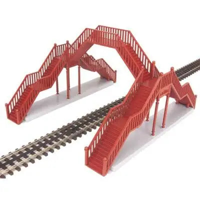 Atlas O Single-Track Pedestrian Crosswalk Bridge -- Red - ATO669171