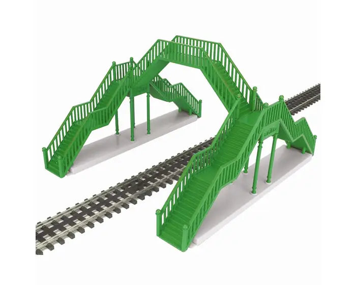 Atlas O Single-Track Pedestrian Crosswalk Bridge -- Green - ATO669172