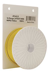 Atlas O 100' Heavy Duty Layout Wire, 16 Gauge/Yellow - ATO6943
