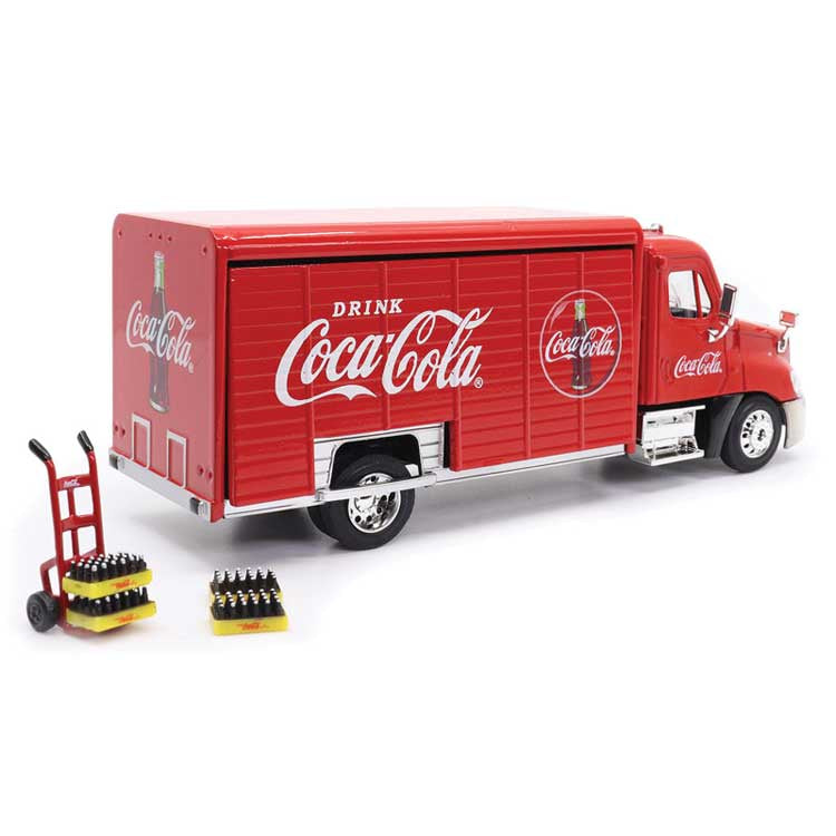 Atlas O Beverage Delivery Truck w/Handcart, 4 Bottle Cases - Assembled -- Coca-Cola (red, white)