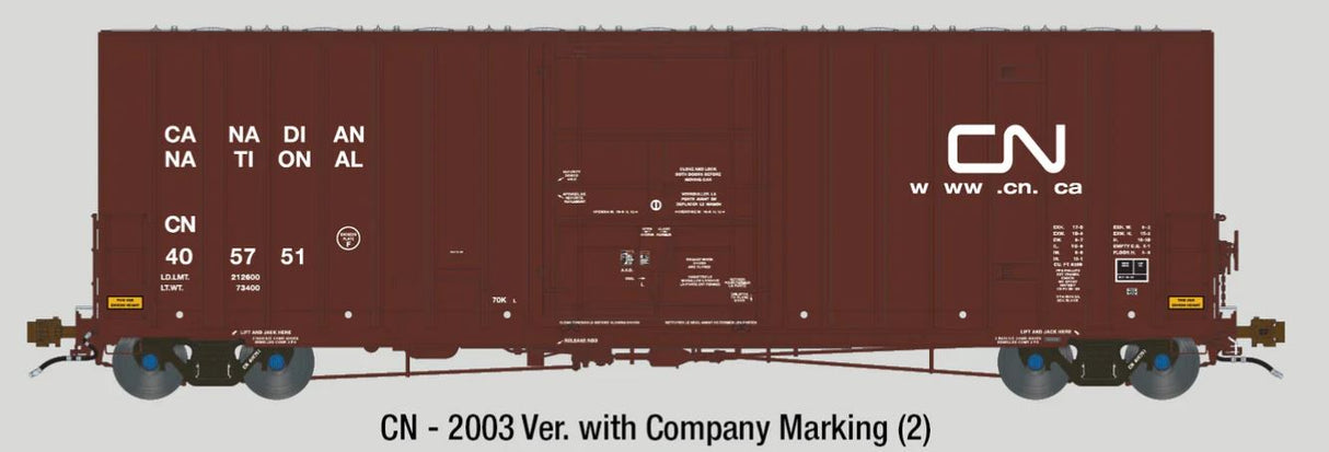 Aurora Miniatures HO Transcona Shops 50' Plate F Boxcar - CN 405751 (2003 Delivery w/ Dots)