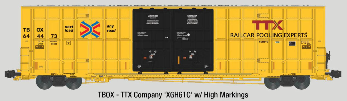 Aurora Miniatures N-Scale Greenbrier 7550 cf 60' Plate F Boxcar - TBOX 644517 (XGH61C)