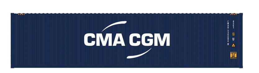 Aurora Miniatures HCBCCT1 HO 40ft Containers 3 Pack CMA CGM (CMAU 530686/554986/555571) - AURHCBCCT1