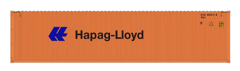 Aurora Miniatures HCBHLT2 HO 40ft Containers 3 Pack Hapag-Lloyd Small Logo (HLXU 859683/862303/863318) - AURHCBHLT2