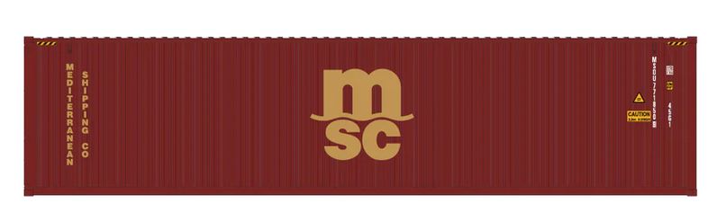 Aurora Miniatures HCBMDT2 HO 40ft Containers 3 Pack MSC Maroon (MSDU 771850/773209/775006) - AURHCBMDT2