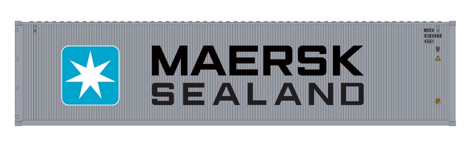 Aurora Miniatures HCBMST1 HO 40ft Containers 3 Pack Maersk Sealand #1 (MSKU 836088/836426/836519) - AURHCBMST1