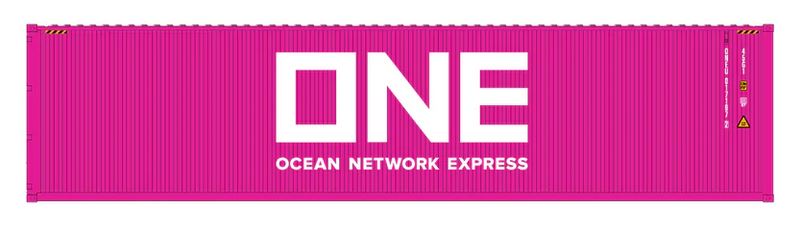 Aurora Miniatures HCBONT2 HO 40ft Containers 3 Pack ONE Magenta #2 (ONEU 017197/020297/020347) - AURHCBONT2
