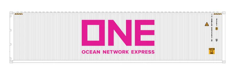 Aurora Miniatures HCBONT3 HO 40ft Containers 3 Pack ONE Grey (ONEU 002297/002880/003157) - AURHCBONT3