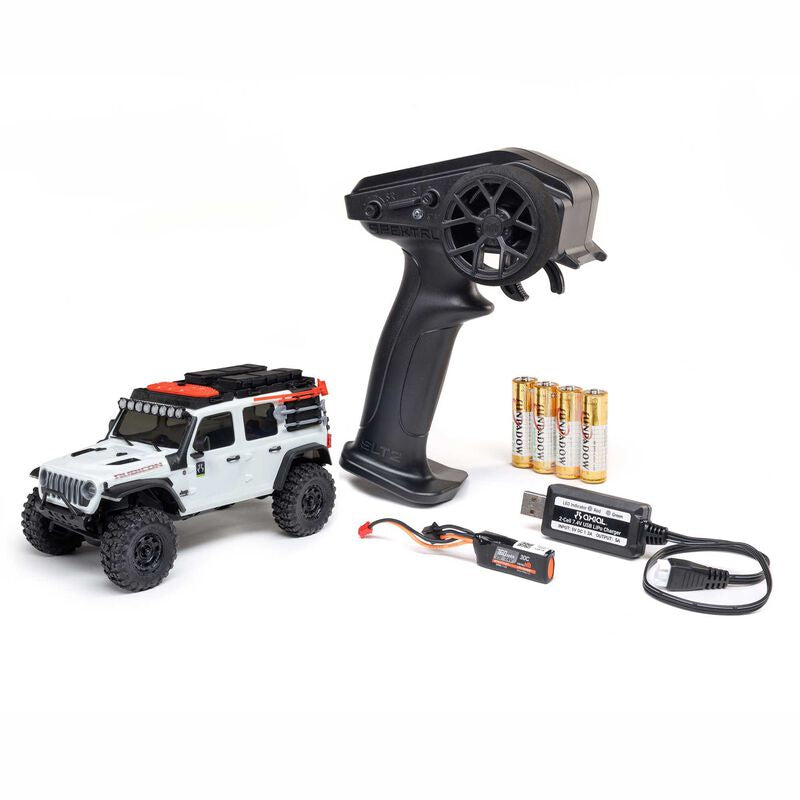 Axial 1/30 SCX30 Jeep Wrangler JLU 4X4 RTR Brushed Rock Crawler (Battery & Charger Included), White