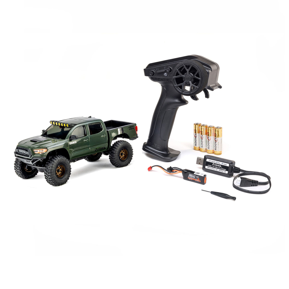 Axial 1/30 SCX30 Toyota Tacoma 4X4 RTR Brushed Rock Crawler (Battery & Charger Included), Extreme Off-Road
