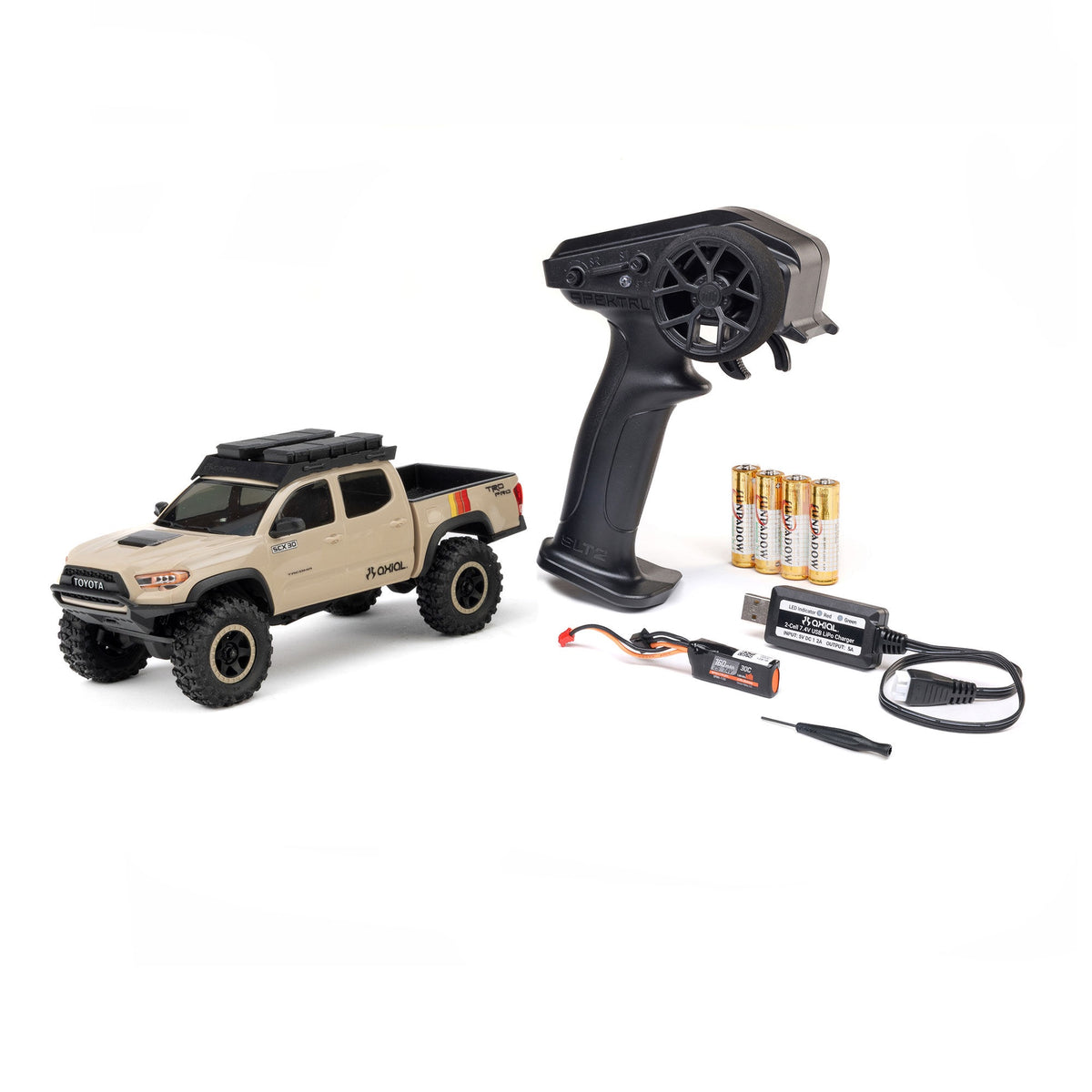 Axial 1/30 SCX30 Toyota Tacoma 4X4 RTR Brushed Rock Crawler (Battery & Charger Included), Overland Edition