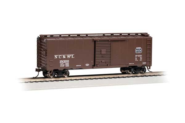 Bachmann HO Steam-Era 40' Steel Boxcar - Ready to Run - Silver Series(R) -- Nashville, Chattanooga & St. Louis #18300 (Boxcar Red, Dixie Line Slogan)