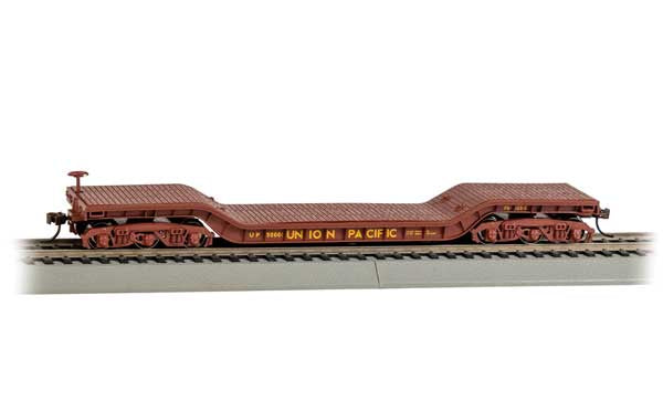 Bachmann HO 52' Depressed-Center Flatcar - Ready to Run - Silver Series(R) -- Union Pacific #50001