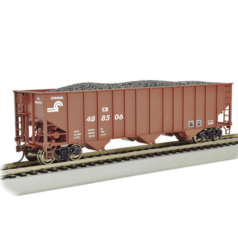 Bachmann Trains Bethlehem Steel 3-Bay 100-Ton Open Hopper - Ready to Run - Silver Series(R) -- Conrail #488506 (Boxcar Red) - BAC18712