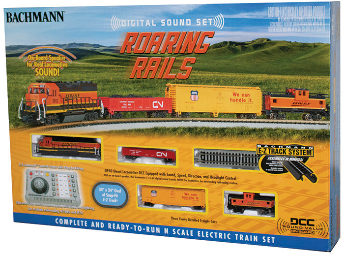 Bachmann Trains N Roaring Rails Diesel Train Set - Sound and DCC -- BNSF Railway - BAC24132