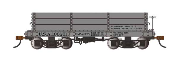 Bachmann Trains 18' Wood Low-Side Gondola 2-Pack - Spectrum(R) -- U.S.A. #100501, 100705 (gray) - BAC26532