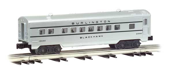 Bachmann Trains Williams(TM) by Bachmann, Streamliner O-27 4-Car Passenger Set -- Chicago,Burlington & Quincy, Includes:2 Coaches, Vista-Dome, & Observation Car - BAC43256