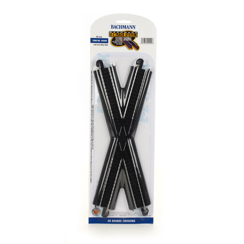 Bachmann Trains HO Crossing w/Steel Rail & Black Roadbed - E-Z Track(R) -- 30-Degree - BAC44440