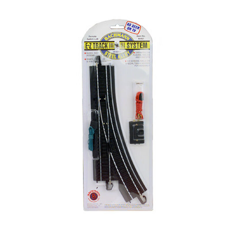 Bachmann Trains HO Remote-Control Turnout with Steel Rail - E-Z Track(R) -- Left Hand - BAC44461