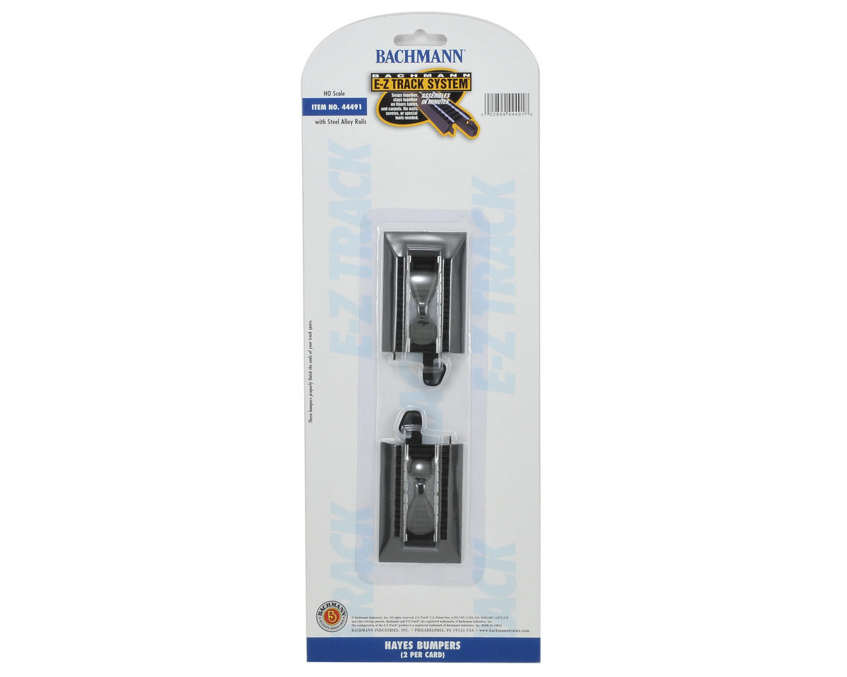 Bachmann Trains HO E-Z Track(R) w/Steel Rail & Black Roadbed -- Hayes Wheel Stops (Track Bumpers) pkg(2) - BAC44491