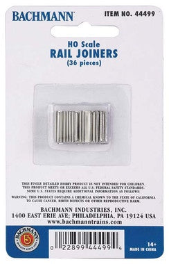 Bachmann Trains HO E-Z Track(R) Accessories -- Rail Joiners pkg(36) - BAC44499