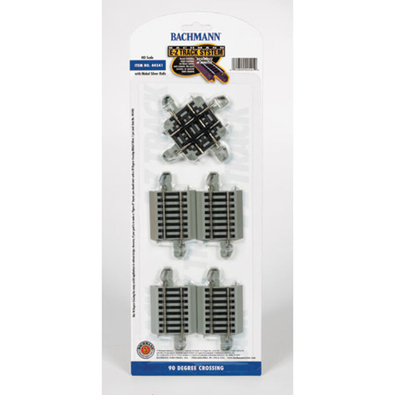 Bachmann Trains HO Crossing w/Nickel Silver Rail & Gray Roadbed - E-Z Track(R) -- 90-Degree - BAC44541