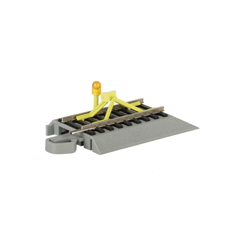 Bachmann Trains HO Nickel Silver Rail & Gray Roadbed - E-Z Track(R) -- Track Bumper with Flashing LED - BAC44593