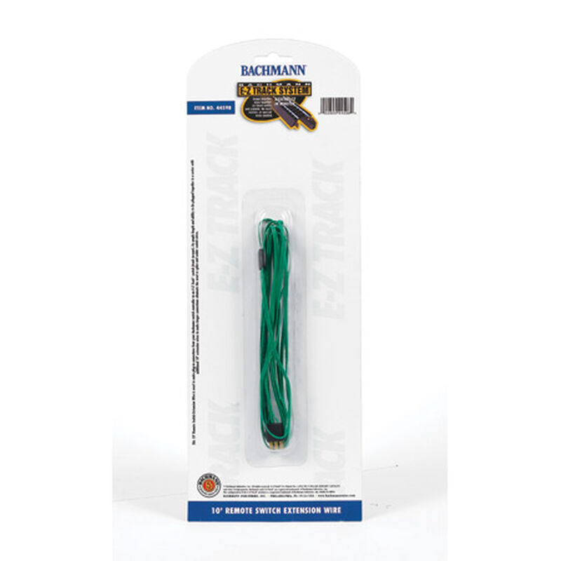 Bachmann Trains N/HO Switch Extension Cable - E-Z Track(R) -- 10' 3m (green) - BAC44598