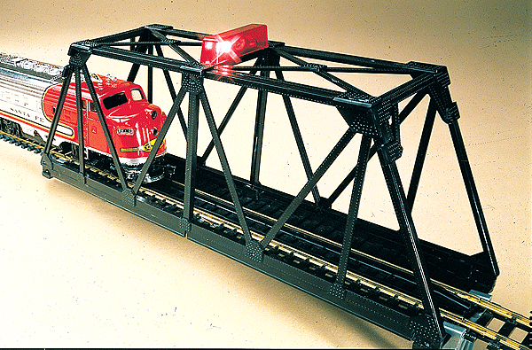 Bachmann Trains Steel Through-Truss Bridge - Assembled -- With Blinking Red Light - BAC46904