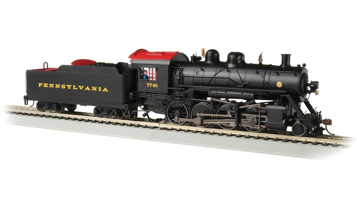 Bachmann HO 2-8-0 Consolidation - Sound and DCC - Sound Value -- Pennsylvania Railroad 7746 (black, Tuscan)