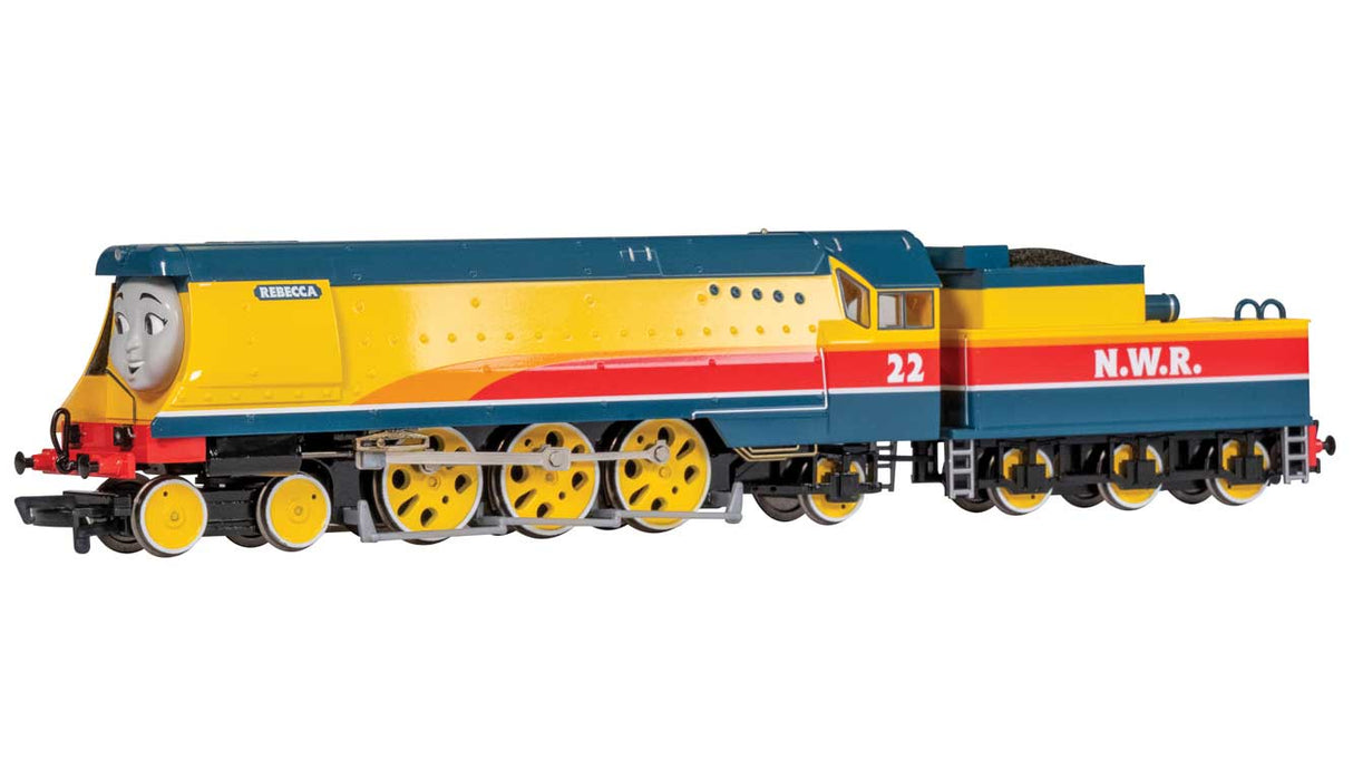Bachmann HO Thomas & Friends(TM) Locomotive -- North Western Railway #22 "Rebecca" (yellow, purple, gray)