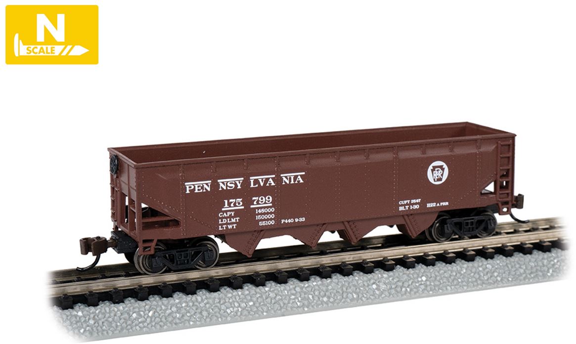 Bachmann Trains 40' Quad Hopper - Ready to Run -- Pennsylvania Railroad 175799 (Boxcar Red, Circle Keystone) - BAC73352