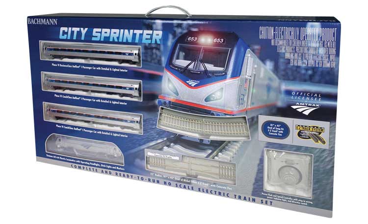 Bachmann Trains Amtrak(R) City Sprinter - Standard DC -- ACS-64 Electric, 3 Amfleet Cars, E-Z Track(R) Oval, Power Pack - BAC772