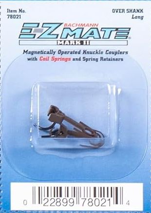 Bachmann Trains E-Z Mate Mark II Couplers w/Metal Coil Spring -- Over Shank - Long 1 Pair - BAC78021