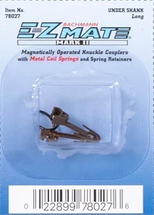 Bachmann Trains E-Z Mate Mark II Couplers w/Metal Coil Spring -- Under Shank Long 1 Pair - BAC78027