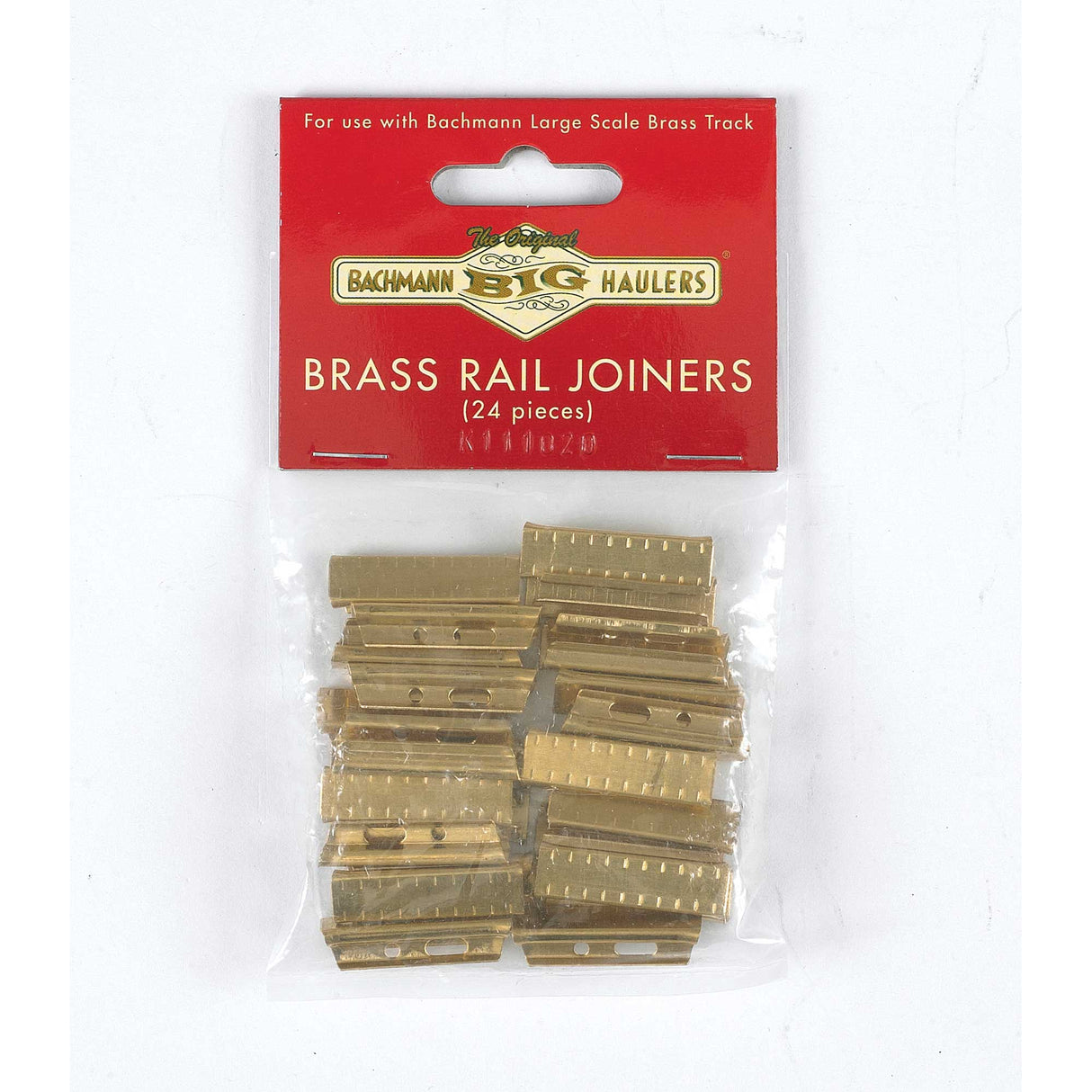 Bachmann 94657 G Rail Joiners -- For European-Style Track w/Brass Rail pkg(24)
