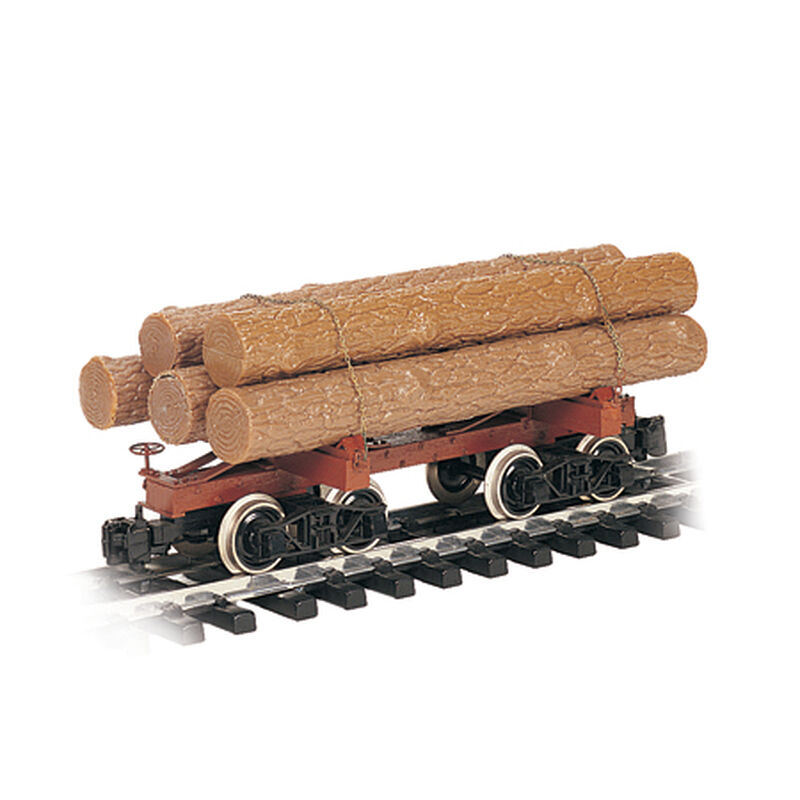 Bachmann Trains G Skeleton Log Car w/Logs, Brown - BAC98490