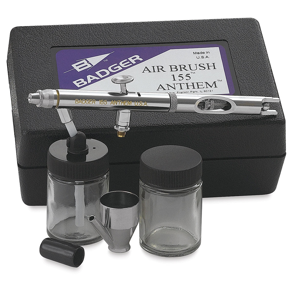 Badger Airbrush Model 155 Anthem, with 1/4oz. (22cc) color cup, small & large Jars - BAD1551