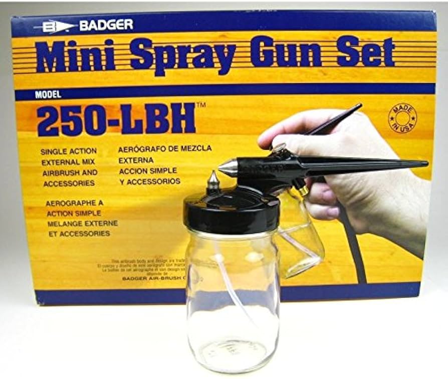 Badger Airbrush Model 250 All Purpose Workshop Spray Gun Set w/ braided air hose - BAD250LBH