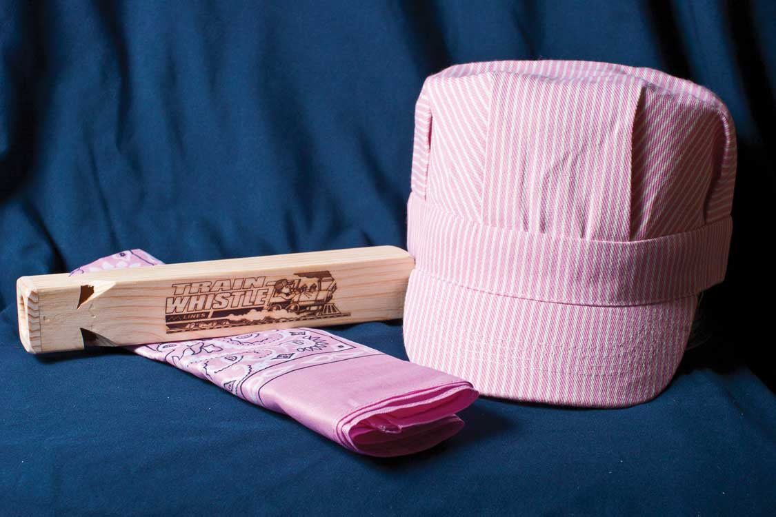Brooklyn Peddler Li'l Engineer Kit - Train Whistle, Engineer Cap, Bandada -- Pink