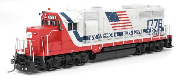 Broadway Limited HO EMD GP35 Low Nose - Standard DC - Stealth -- Soo Line #1776 (Bicentennial, white, red, blue)