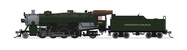 Broadway Limited N USRA 2-8-2 Light Mikado - Sound and DCC - Paragon4(TM) -- Pennsylvania Railroad #9629 (black, graphite, Tuscan)